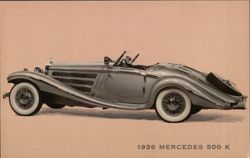 1936 Mercedes 500K Convertible at Museum of Automobiles Cars Postcard Postcard Postcard