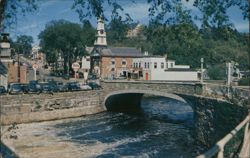 Main Street Bridge over Contoocook River, Peterborough NH Postcard