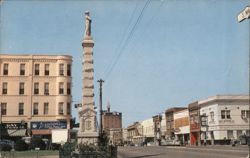 Anderson SC Main Street Looking North with Confederate Monument South Carolina Postcard Postcard Postcard