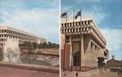 Government Center, Boston: City Hall, JFK Building, and Old Faneuil Hall Massachusetts Postcard Postcard Postcard