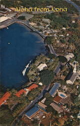 Aerial View of Kailua Bay and Kona Town, Hawaii Postcard Postcard Postcard