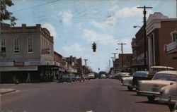 Demopolis, AL Busy Street View, Chrome Postcard Postcard