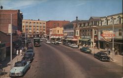 Park Street, Main Street of Attleboro, Massachusetts Postcard