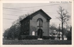 Cushman Library, Bernardston MA Postcard