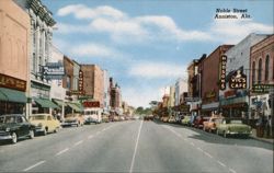 Noble Street, Anniston, AL - Looking North Postcard