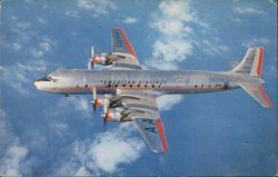 American Airlines DC-7 Flagship in Flight Aircraft Postcard Postcard Postcard