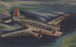 Douglas DC-3 "The Great Silver Fleet" of Eastern Air Lines Aircraft Postcard Postcard Postcard