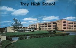 Troy High School, Burdett Ave New York Postcard Postcard Postcard