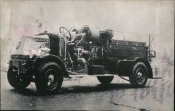 1920 Mack AC Chemical Combination Pumper Firetruck, Wyandanch Fire Dept. Postcard