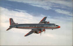 American Airlines DC-7 Flagship in Flight Airline Advertising Postcard Postcard Postcard