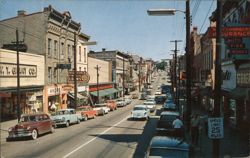 Main Street Scene, Washington PA Postcard