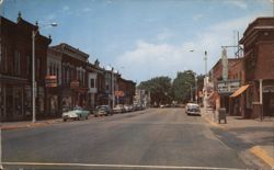 Walkerton, Indiana Main Street View - Roosevelt Rd at Illinois Ave Postcard