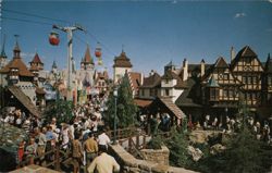 Skyway to Tomorrowland, Fantasyland Panorama, Walt Disney World Postcard Postcard Postcard