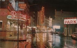 Boston Theater District at Night on Washington Street Massachusetts Fred Jellison, Jr. Postcard Postcard Postcard