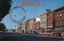 Clayton, NY Riverside Drive Main Street View New York Postcard Postcard Postcard