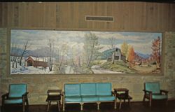 Four Seasons Mural, Abe Martin Lodge, Brown County State Park, IN Postcard