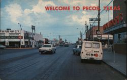 Welcome to Pecos, Texas - Main Street View Postcard Postcard Postcard