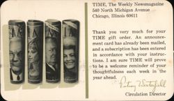 TIME Magazine Gift Subscription Announcement Postcard Advertising Postcard Postcard