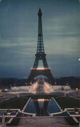 Eiffel Tower Night View, Paris France Advertising Postcard Postcard Postcard