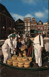 Dutch Cheese Market, Alkmaar, Netherlands Postcard Postcard Postcard