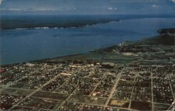 Aerial View of Anchorage, Alaska with Knik Arm and Susitna Valley Postcard