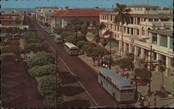 King Street View with Buses, Kingston, Jamaica Postcard