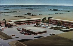 Red Coach Inn, El Dorado, KS - Aerial View with Pool and Restaurant Kansas Advertising Postcard Postcard Postcard