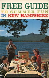 Family Picnic at a Lake with Mountain View, New Hampshire Concord, NH Advertising Postcard Postcard Postcard