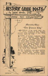 Marietta Ohio - The Pioneer City, Historic Guide Post Postcard