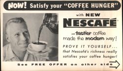 Satisfy Your Coffee Hunger with Nescafé Instant Coffee Ad Postcard