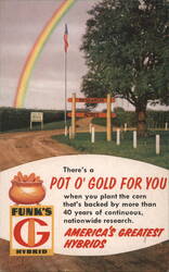 Funk's G Hybrid Corn: Pot of Gold Rainbow Over Research Acres Postcard