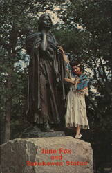 June Fox and Sakakawea Statue, Fort Berthold Reservation, ND Native Americana Postcard Postcard Postcard