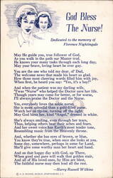 God Bless The Nurse Poem Postcard Dedicated to Florence Nightingale Postcard