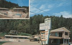 Green View & Carver's Motel, Gatlinburg TN - Pool, Sign, Rooms Tennessee Postcard Postcard Postcard