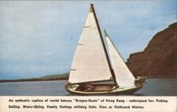 Dragon Boat Replica, Hong Kong, Redesigned for Recreation Advertising Postcard Postcard Postcard