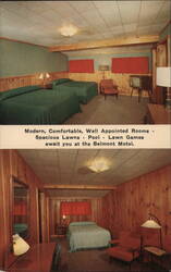 Belmont Motel, Skowhegan, ME - Comfortable Rooms, Pool, and Lawn Games Maine Postcard Postcard Postcard