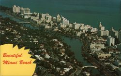 Aerial View of Miami Beach, Florida H. W. Hannau Postcard Postcard Postcard