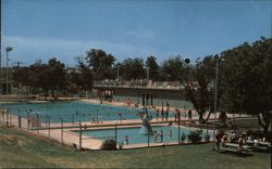 Arthur Miller Park and Swimming Pool, Breckenridge, Texas Postcard