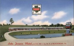 Lake Terrace Motel, Blacksburg VA - Lakeside View Postcard