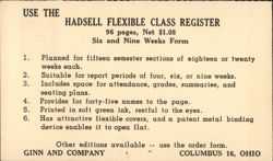 Hadsell Flexible Class Register, Ginn and Company Advertisement Advertising Postcard Postcard Postcard