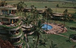 Sheraton Maui Hotel Poolside View, Kaanapali Beach, Hawaii Postcard