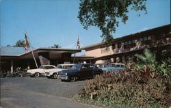 Hilo Hotel Entrance with Classic Cars, Hilo, Hawaii Postcard Postcard Postcard