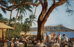 Diamond Head Terrace, Halekulani Hotel, Waikiki Beach Postcard