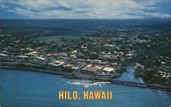 Aerial View of City Hilo, HI Postcard Postcard Postcard