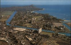 Aerial View of Waikiki and Diamond Head, Hawaii Postcard Postcard Postcard