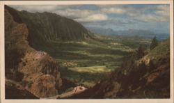 Kaneohe Valley from Nuuanu Pali Lookout, Oahu, Hawaii Postcard