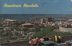 Panoramic View of Downtown Honolulu, Hawaii Postcard