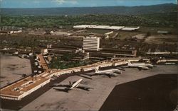 Honolulu International Airport's John Rodgers Terminal, Aerial View Postcard