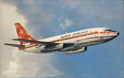 Aloha Airlines Boeing 737 Funbird in Flight Airline Advertising Postcard Postcard Postcard