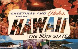 Greetings from Hawaii, the 50th State Postcard